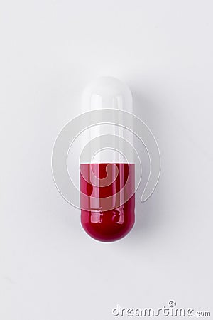 Pills capsules on white background. Stock Photo