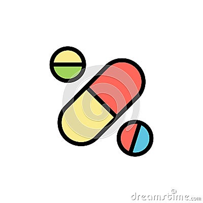 Pills, chemistry icon. Simple color with outline vector elements of stinks icons for ui and ux, website or mobile application Stock Photo