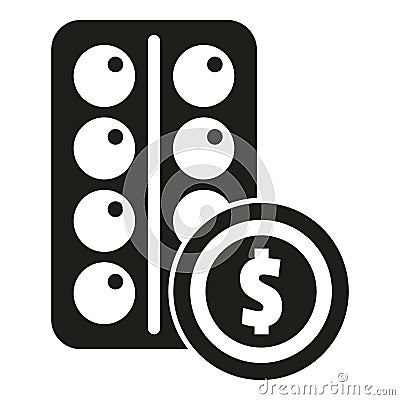Pills compensation icon simple vector. Money benefit Vector Illustration