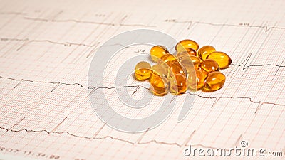 Pills on EKG Stock Photo