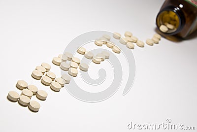 Pills forming the word health Stock Photo