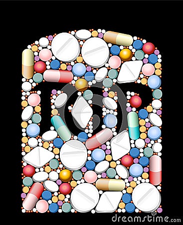 Pills Medicine RIP Stock Photo