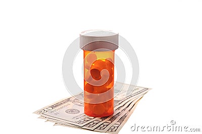 Pills and money Stock Photo