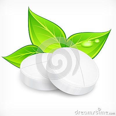 Pills natural on white Vector Illustration