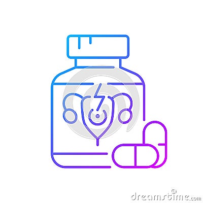 Pills for period cramps gradient linear vector icon Vector Illustration