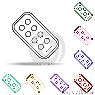 pills strip line icon. Elements of Medicine in multi color style icons. Simple icon for websites, web design, mobile app, info Stock Photo