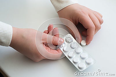 Pills on white background Stock Photo