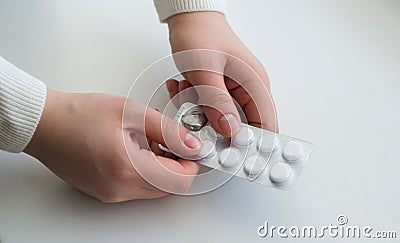 Pills on white background Stock Photo