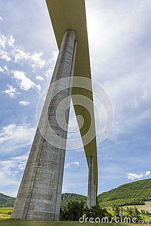 Pilons of the Millau Viaduct in the dÃ©partement of Aveyron/ France Editorial Stock Photo