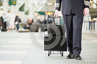 Pilot with bags Stock Photo