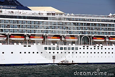 Pilot cutter maneuvering with a big cruise. Editorial Stock Photo