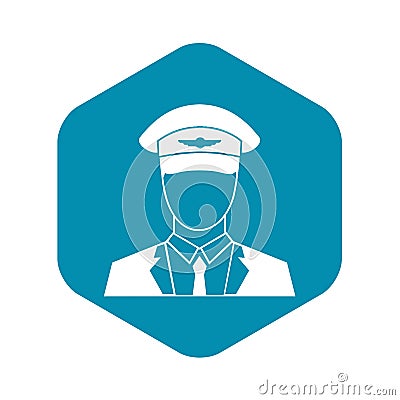 Pilot icon in simple style Vector Illustration