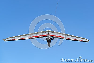 Pilot on modern high performance hang glider Stock Photo