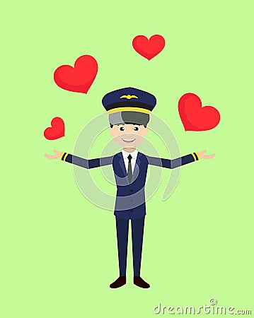 Pilot - Showing a Thumb Up Stock Photo