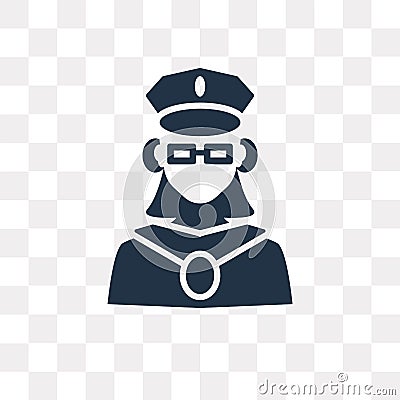 Pilot vector icon isolated on transparent background, Pilot tra Vector Illustration
