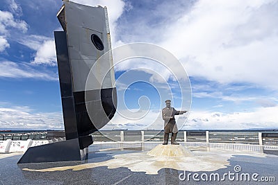 Piloto Pardo Memorial Sculpture Strait of Magellan Punta Arenas Editorial Stock Photo