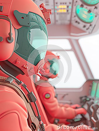 Pilots In A Flight Simulation Cockpit, Practicing Complex Maneuvers To