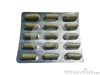 Pils tablets in blister pack isolated on white Stock Photo