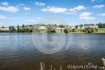 Pilska water reservoir with countryside around near Zdar nad Sazavou city in Czech republic Stock Photo