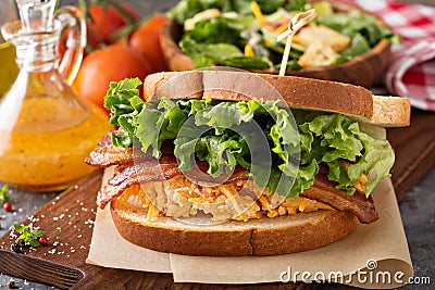 Pimento cheese sandwich with bacon Stock Photo