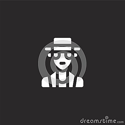 pimp icon. Filled pimp icon for website design and mobile, app development. pimp icon from filled urban tribes collection isolated Vector Illustration