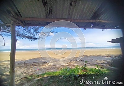 Pimping Sea Shore Sabah Malaysia Stock Photo