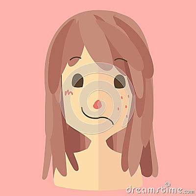 pimples beauty woman Vector Illustration