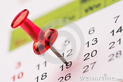 Pin on calendar Stock Photo