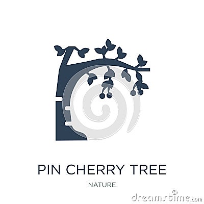 pin cherry tree icon in trendy design style. pin cherry tree icon isolated on white background. pin cherry tree vector icon simple Vector Illustration