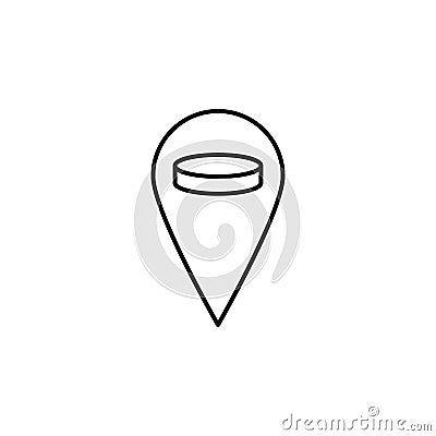 pin geolocation game icon. Element of hockey icon for mobile concept and web apps. Thin line pin geolocation game icon can be used Stock Photo