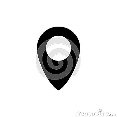 Pin icon isolated on white background. Location icon. Map pointer icon. Point. Locator. Address Vector Illustration