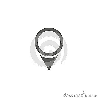 Pin icon . Location sign Isolated on white background. Navigation map, gps, direction, place, compass, contact, search concept. Stock Photo