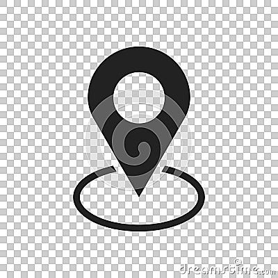 Pin icon vector. Location sign in flat style isolated on isolate Vector Illustration