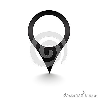 Pin icon vector. Location sign Isolated on white background. Navigation map, gps, direction, place, compass, contact, search conce Vector Illustration