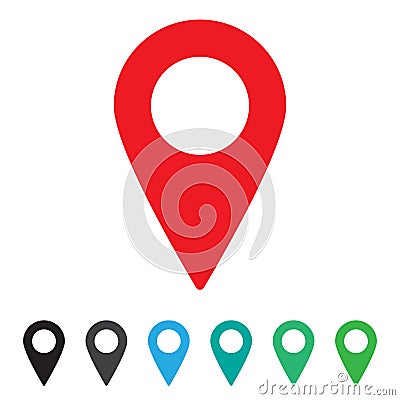 Pin icon vector. Location sign Isolated on white background. Navigation map, gps, direction, place Vector Illustration