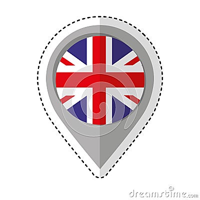 Pin location britain flag icon Vector Illustration