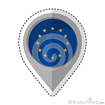 Pin location eu flag icon Vector Illustration