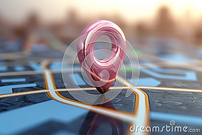 pin location icon for navigation or map, Generative Ai Stock Photo