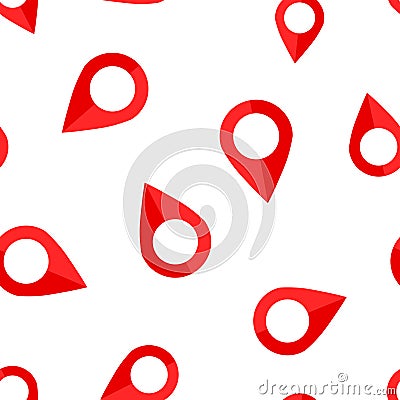 Pin map icon seamless pattern background. Gps navigation concept vector illustration. Target destination symbol pattern Vector Illustration