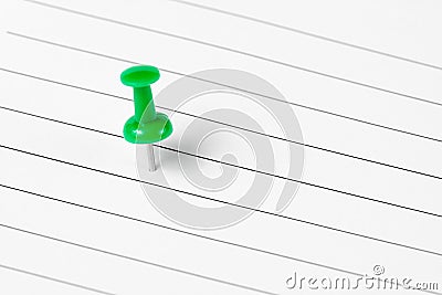Pin marker on writing paper Stock Photo