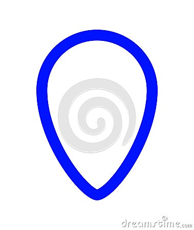 Pin point blue bright for icon isolated on white, pointer blue for button place on map, pin point for marker location, pin pointer Vector Illustration