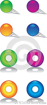 Pin points donut icons Stock Photo