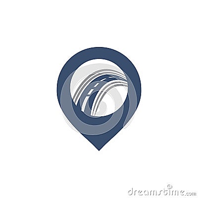 Pin Road Location logo design. Vector Illustration