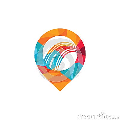 Pin Road Location logo design. Vector Illustration