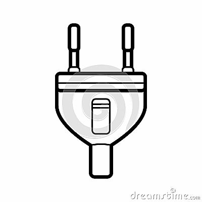 2 Pin Round Plug Electric Power Adapter Cable Vector Icon Vector Illustration