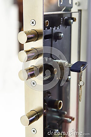 Pin tumbler lock with key Stock Photo