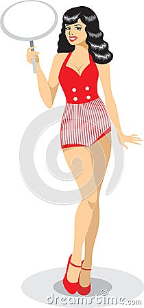 Pin-up girl Vector Illustration