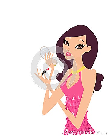Pin-up with lipstick Vector Illustration