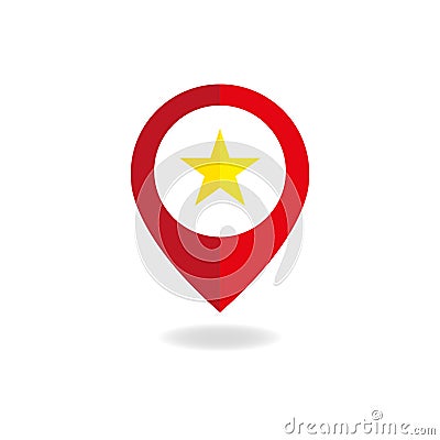 Favorite place, Location maps pin icon vector, Pin with star, GPS, Illustration Vector Illustration