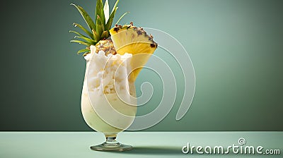 Pina colada cocktail in a glass. Selective focus. Stock Photo